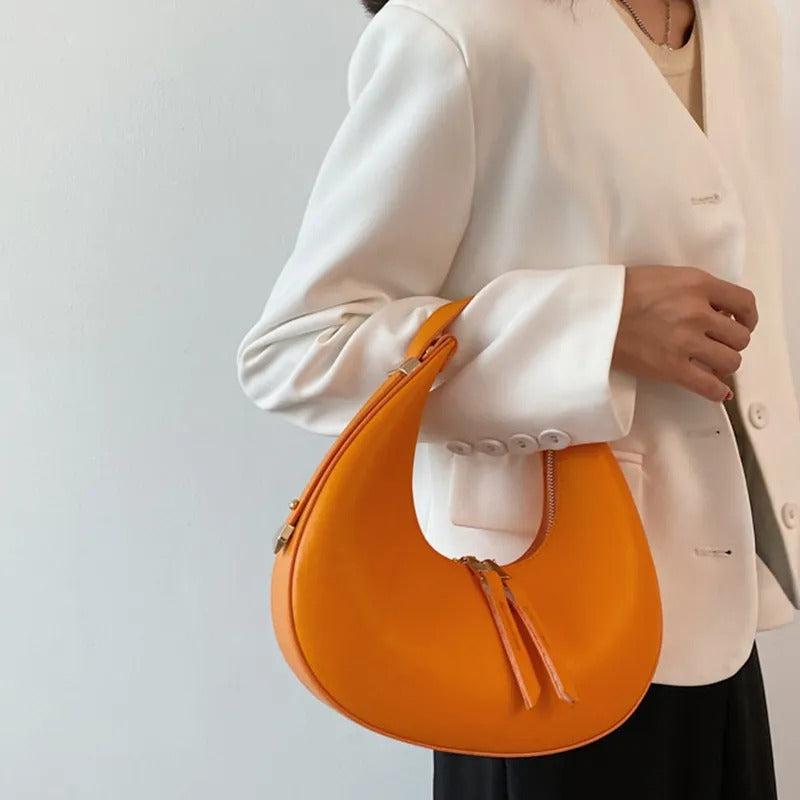 Sac en cuir demi-lune pour femme