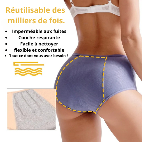 Culotte Anti-fuite Pour Incontinence Urinaire Confort - PAYEZ 3 ET EMPORTEZ 5 ARTICLES