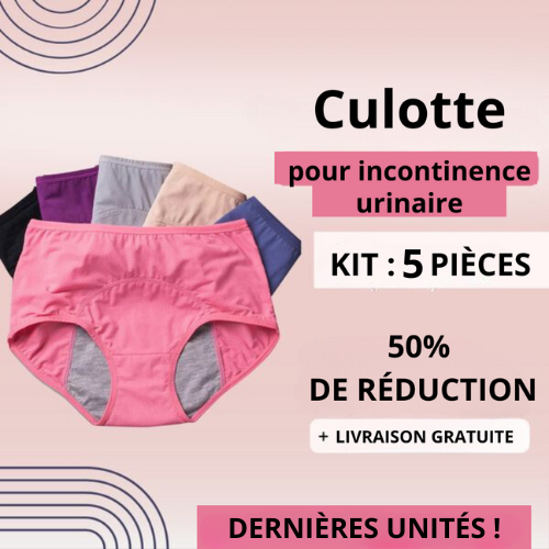 Culotte Anti-fuite Pour Incontinence Urinaire Confort - PAYEZ 3 ET EMPORTEZ 5 ARTICLES