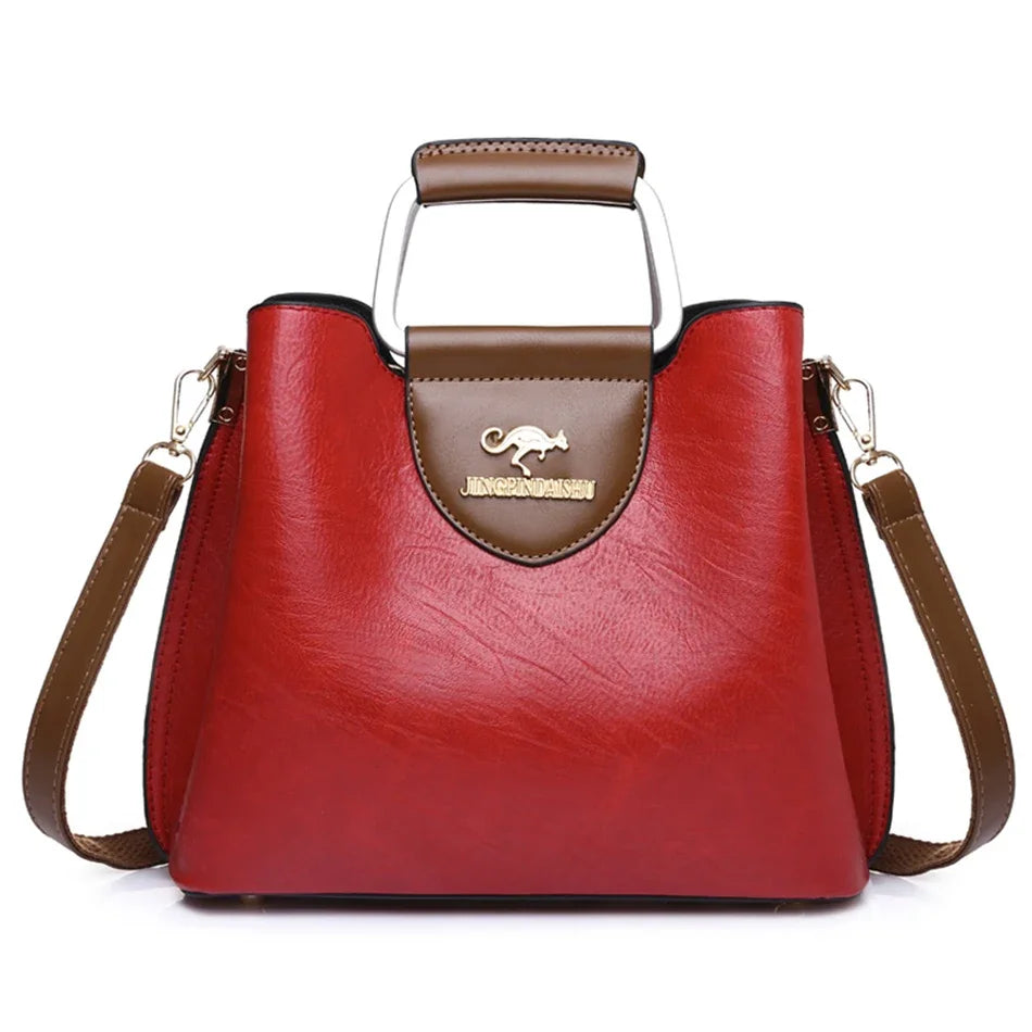 Sac à main en cuir huilé pour femme, sac à main de créateur de luxe, sac à bandoulière initié, sac fourre-tout Messenger, petit sac à la mode, marque féminine, 2024