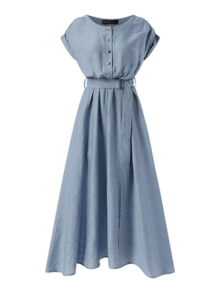 Robe Élégante Vintage Mi-Mollet pour Femmes