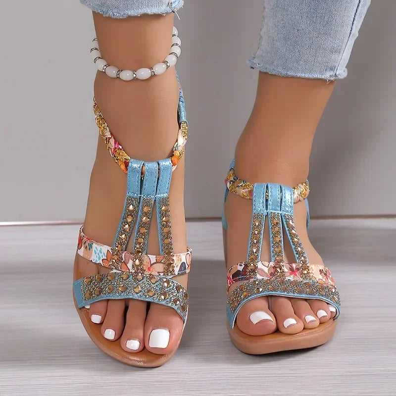 Sandales femme strass élégantes