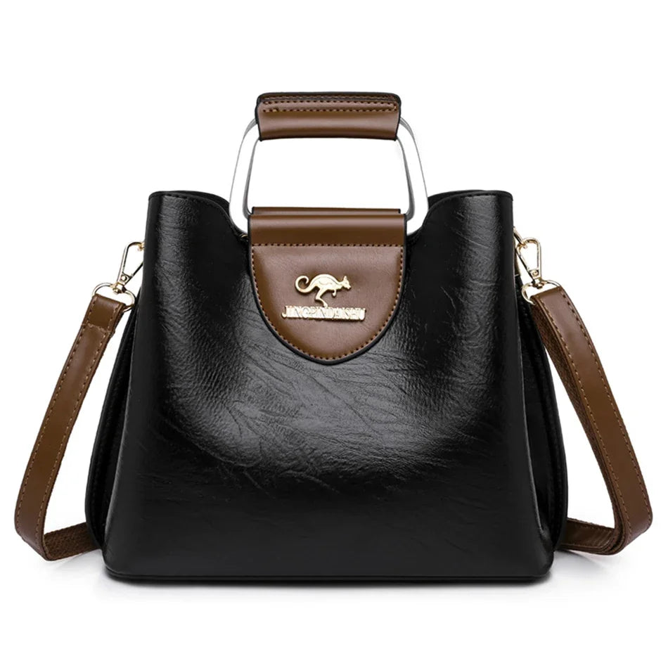 Sac à main en cuir huilé pour femme, sac à main de créateur de luxe, sac à bandoulière initié, sac fourre-tout Messenger, petit sac à la mode, marque féminine, 2024