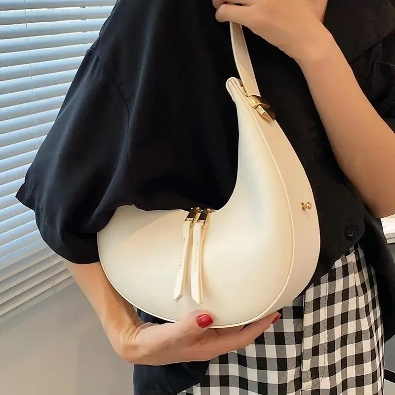 Sac en cuir demi-lune pour femme