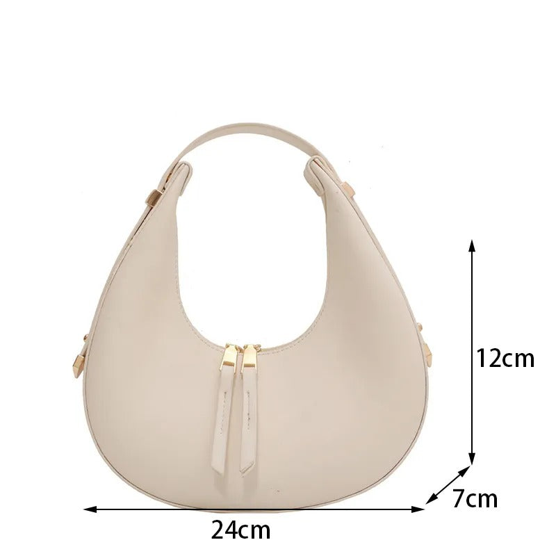 Sac en cuir demi-lune pour femme