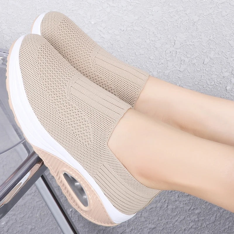 Women's wedge sneakers,
Vulcanized wedge sole sneakers,
Breathable mesh sneakers for women,
Comfortable summer sneakers,
Flat casual sneakers women,
Slip-on wedge sneakers,
Fashion sneakers for summer,
Lightweight sneakers for walking,
Solid color women's sneakers,
Daily wear mesh sneakers,