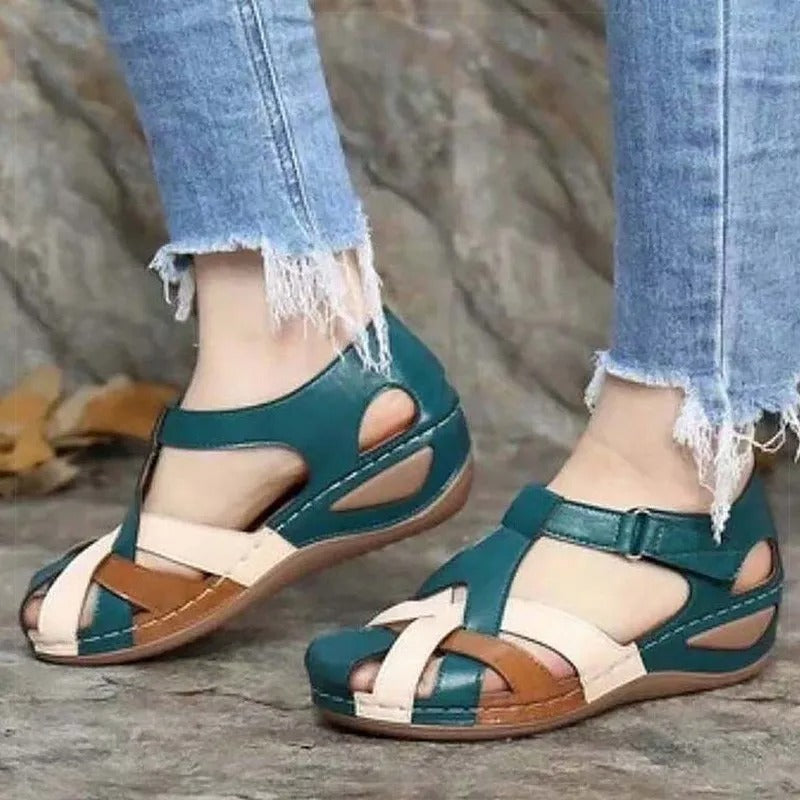 Alia women's summer sandals,
Comfortable low heel sandals,
PU leather sandals for women,
Elegant velcro sandals,
Wedge heel summer shoes,
Lightweight durable sandals,
Casual ankle strap sandals,
Shopping vacation sandals,
Fashionable summer footwear,
Stylish beach sandals,