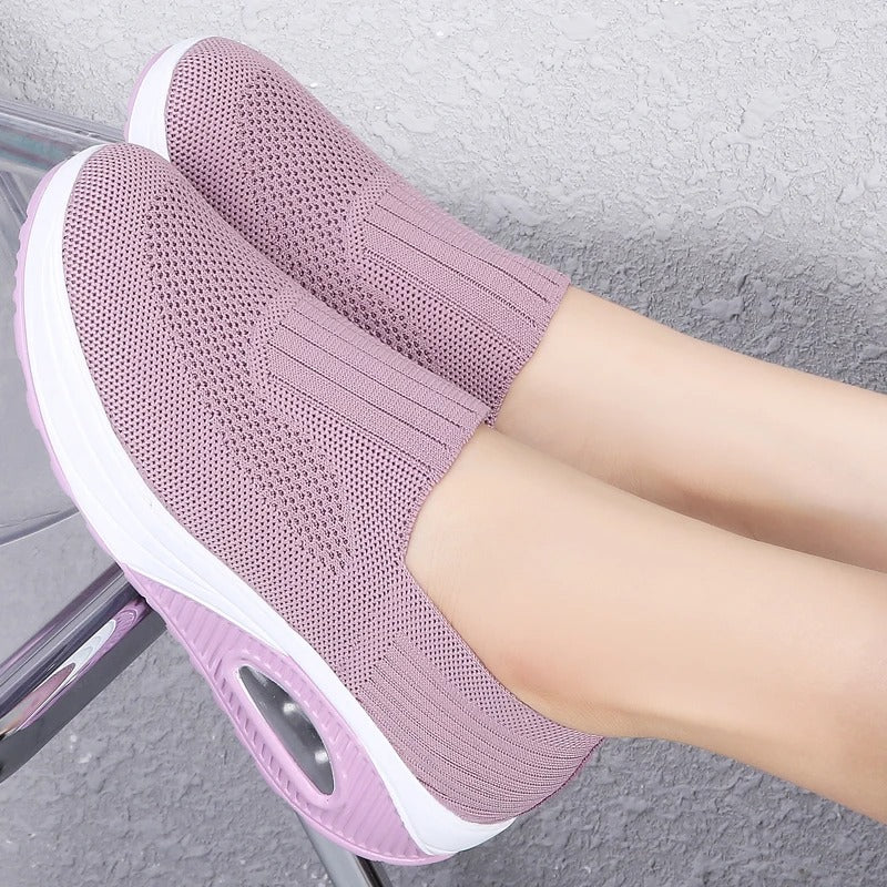 Women's wedge sneakers,
Vulcanized wedge sole sneakers,
Breathable mesh sneakers for women,
Comfortable summer sneakers,
Flat casual sneakers women,
Slip-on wedge sneakers,
Fashion sneakers for summer,
Lightweight sneakers for walking,
Solid color women's sneakers,
Daily wear mesh sneakers,