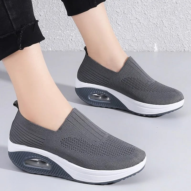 Women's wedge sneakers,
Vulcanized wedge sole sneakers,
Breathable mesh sneakers for women,
Comfortable summer sneakers,
Flat casual sneakers women,
Slip-on wedge sneakers,
Fashion sneakers for summer,
Lightweight sneakers for walking,
Solid color women's sneakers,
Daily wear mesh sneakers,